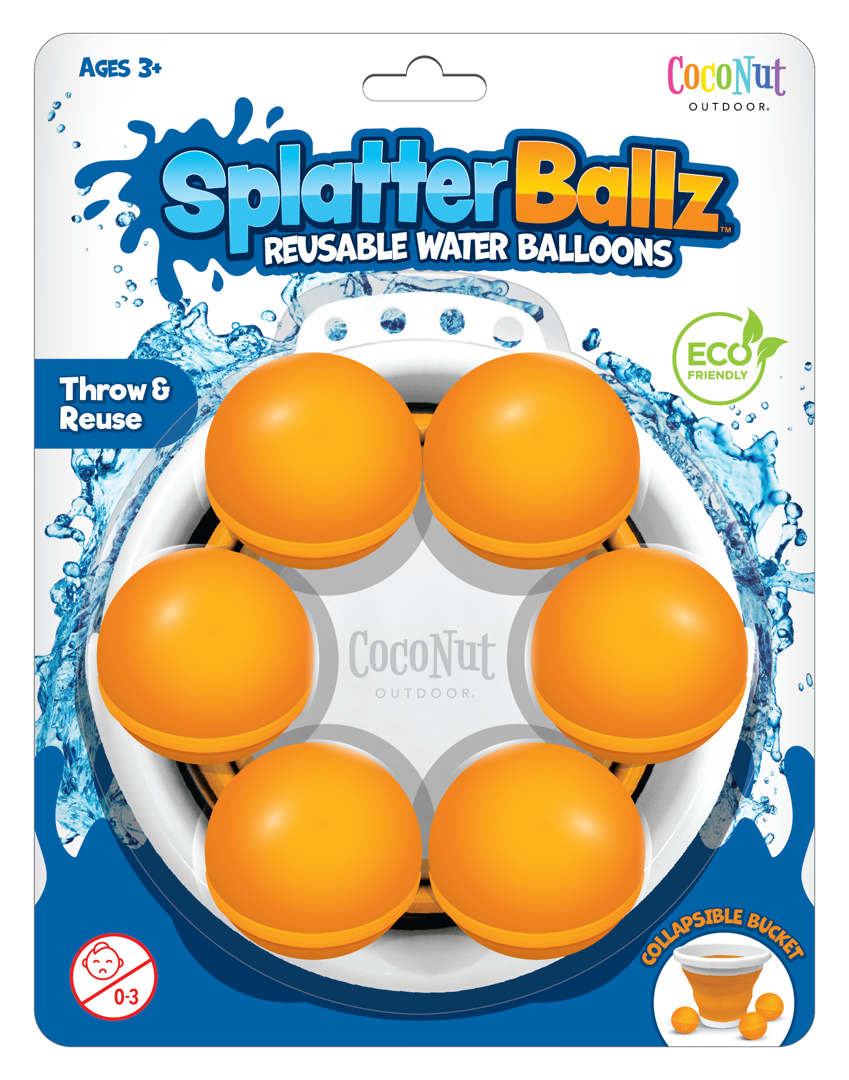 Splatterballz Reusable Water Balloon Battle Kit Coconut Pool Floats